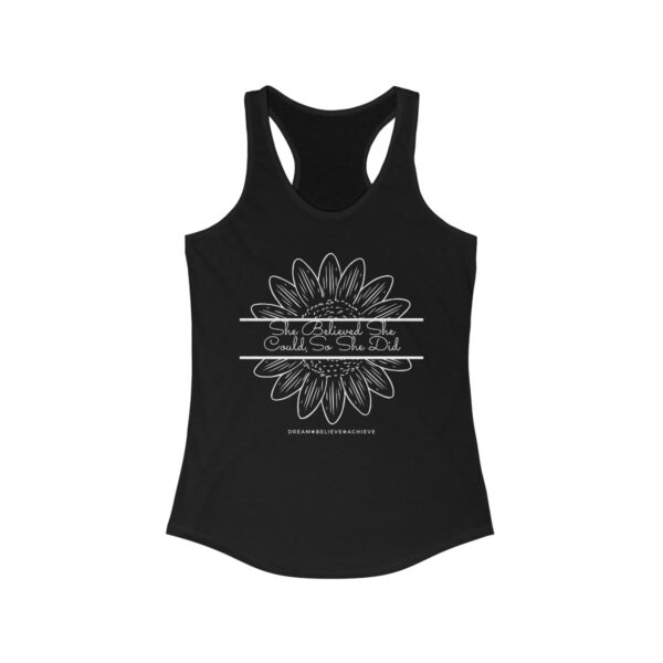 She Believed She Could- Perfect Sunflower Women's Ideal Racerback Tank - Image 2