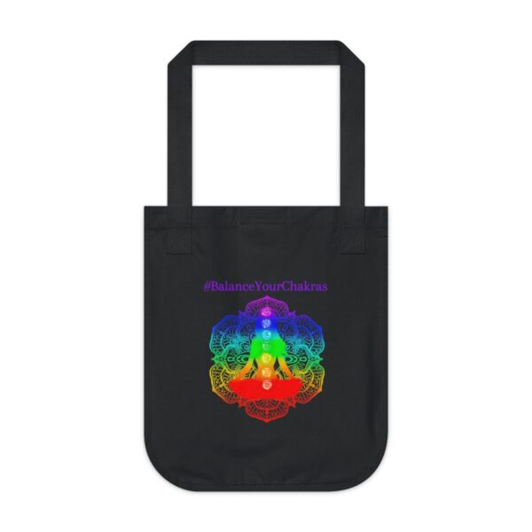 #BalanceYourChakras Organic Canvas Tote Bag - Image 2