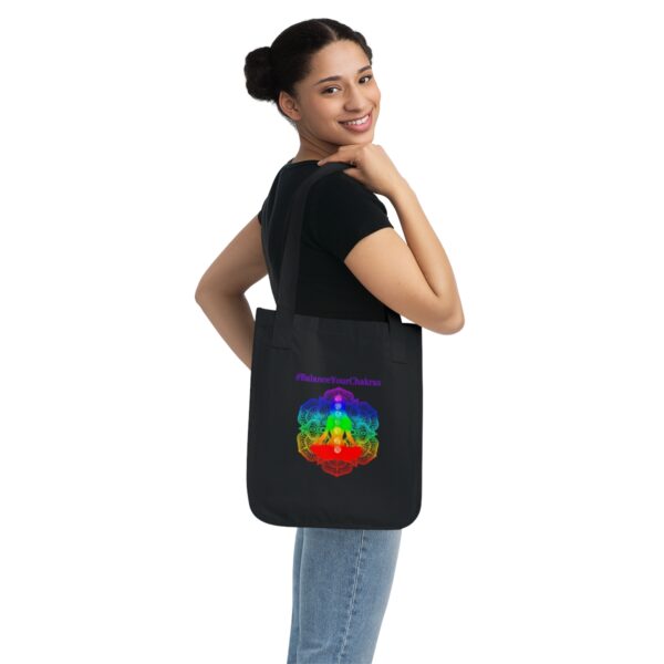 #BalanceYourChakras Organic Canvas Tote Bag - Image 4