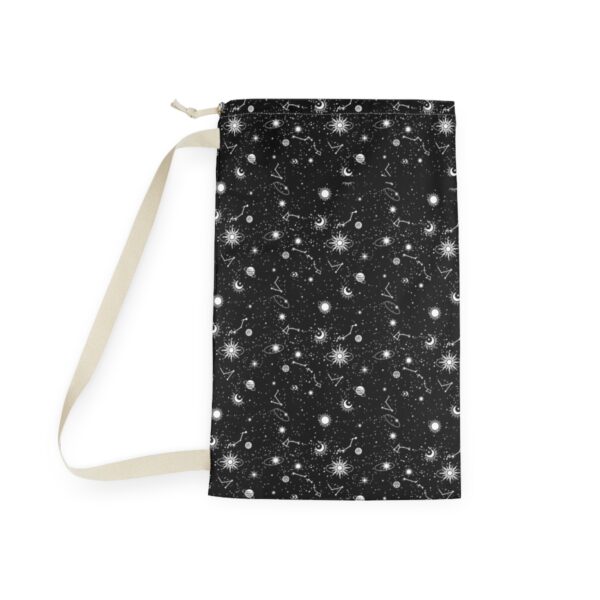 Cosmic Journey Black and White Laundry Bag - Image 2