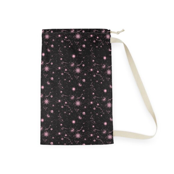 Cosmic Journey Pink and Black Laundry Bag