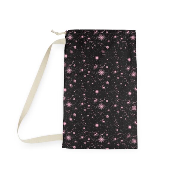 Cosmic Journey Pink and Black Laundry Bag - Image 2