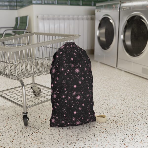 Cosmic Journey Pink and Black Laundry Bag - Image 3